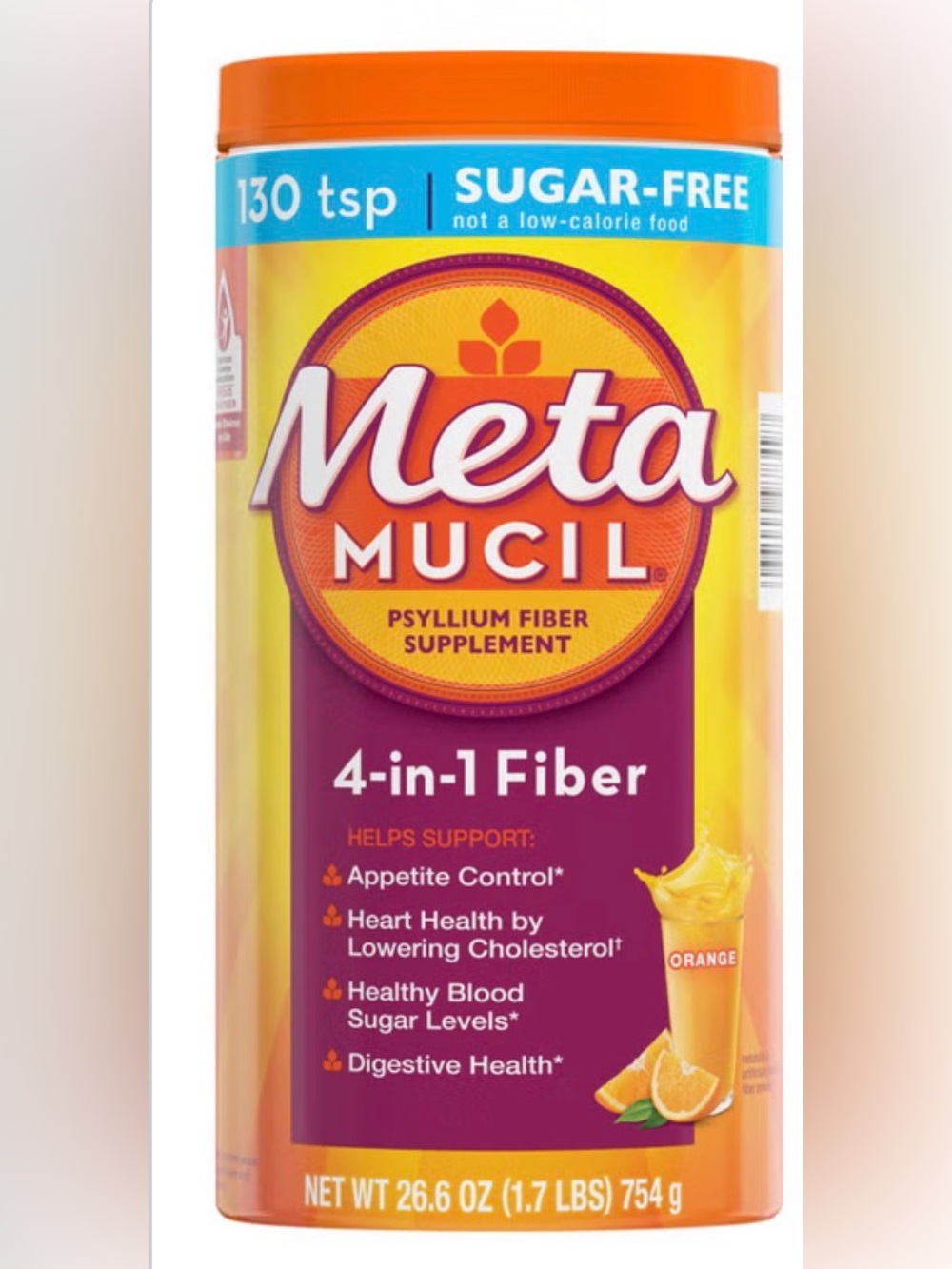 NEW Unsealed- Metamucil Fiber Supplement Orange Sugar Free